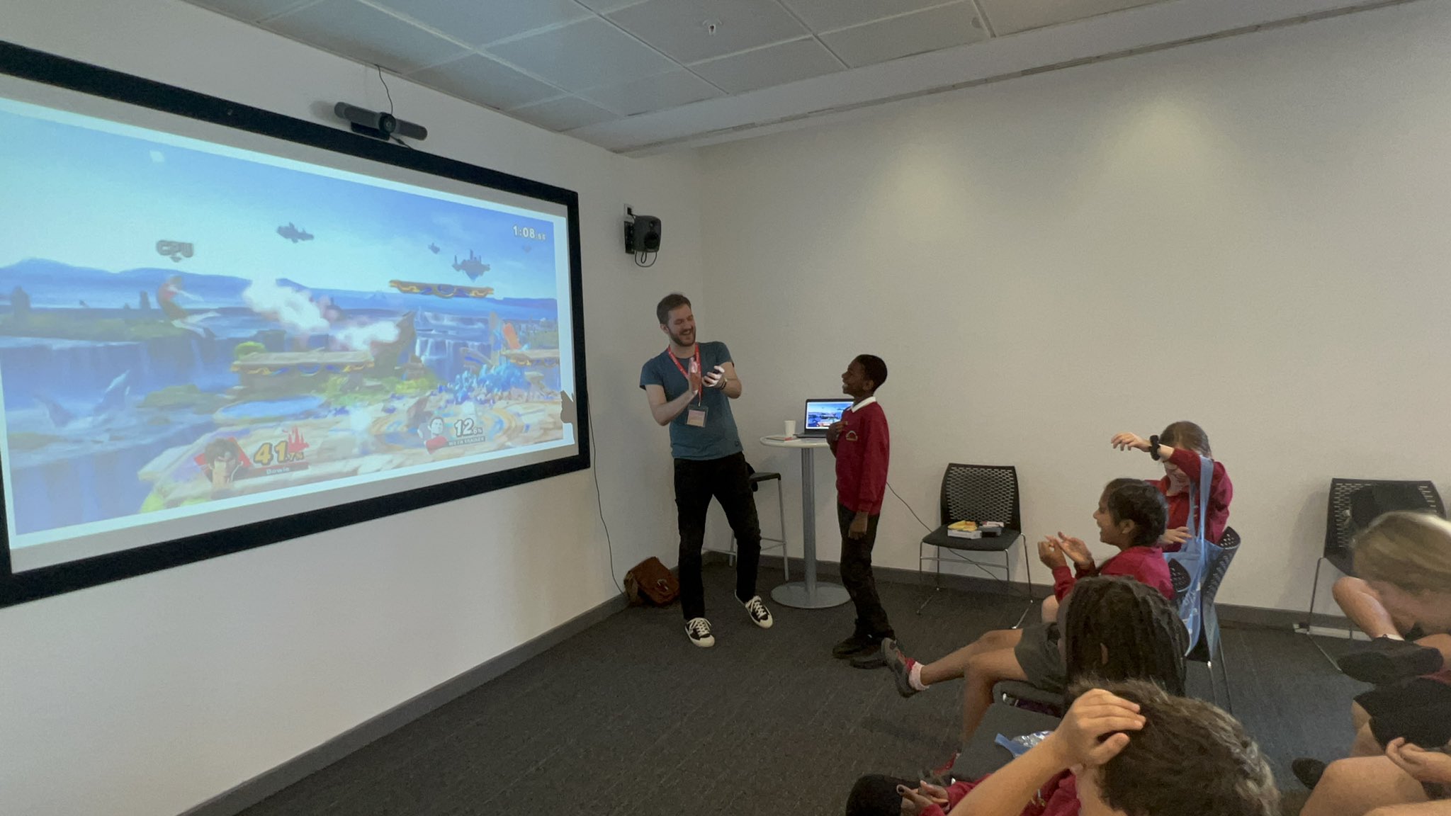 Bowie Alexander, Stage Host and Commentator, leading workshops at the Festival of Play